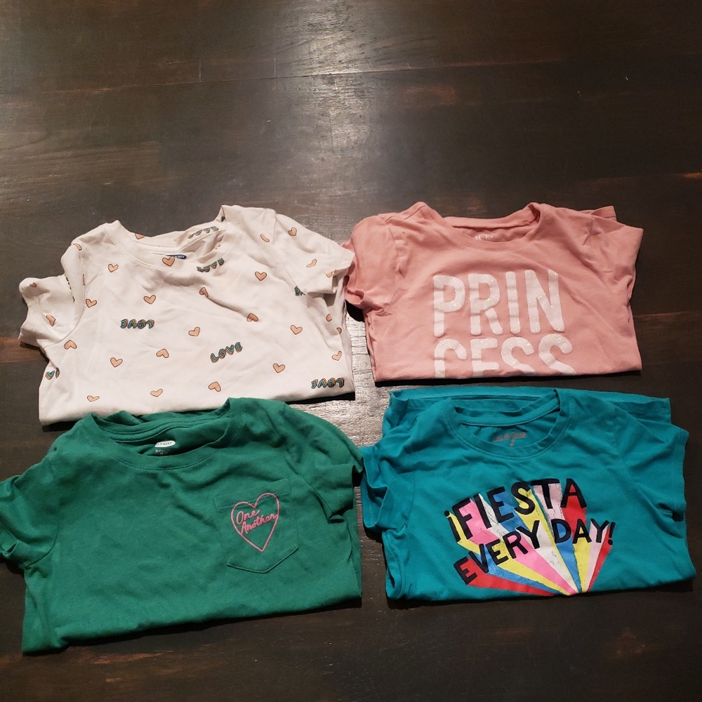 Lot of 4 Girls Short Sleeve Shirts - Size 5